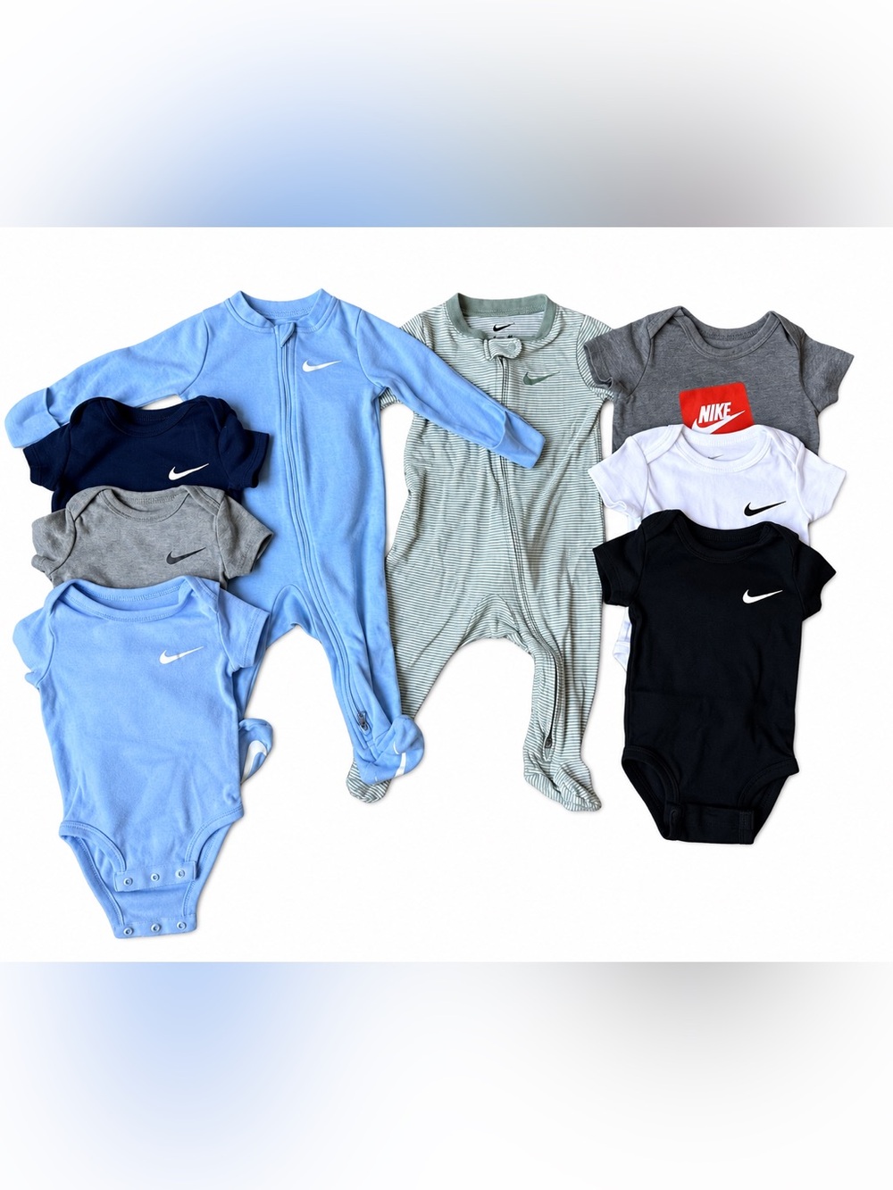 Nike Baby Boy 6 Months Bundle Onesies Sleepers Lot of 8
